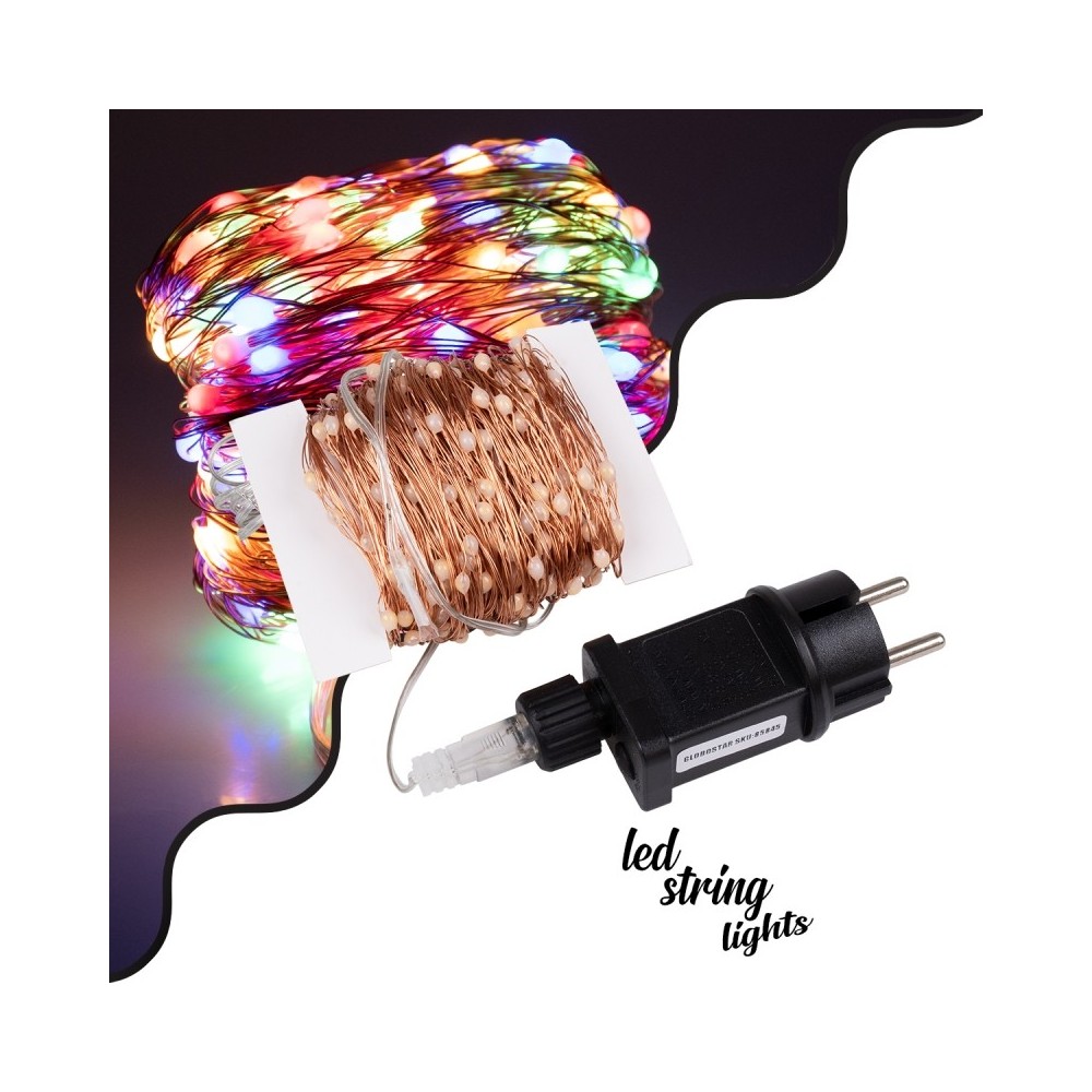 85847 Διακοσμητική Γιρλάντα 32 Μέτρα με Controller 8 Προγραμμάτων Εναλλαγών Φωτισμού - 300 LED 3.6W AC 230V με Χάλκινο Καλώδιο & Πρίζα Schuko Αδιάβροχη IP44 RGB Μ32m